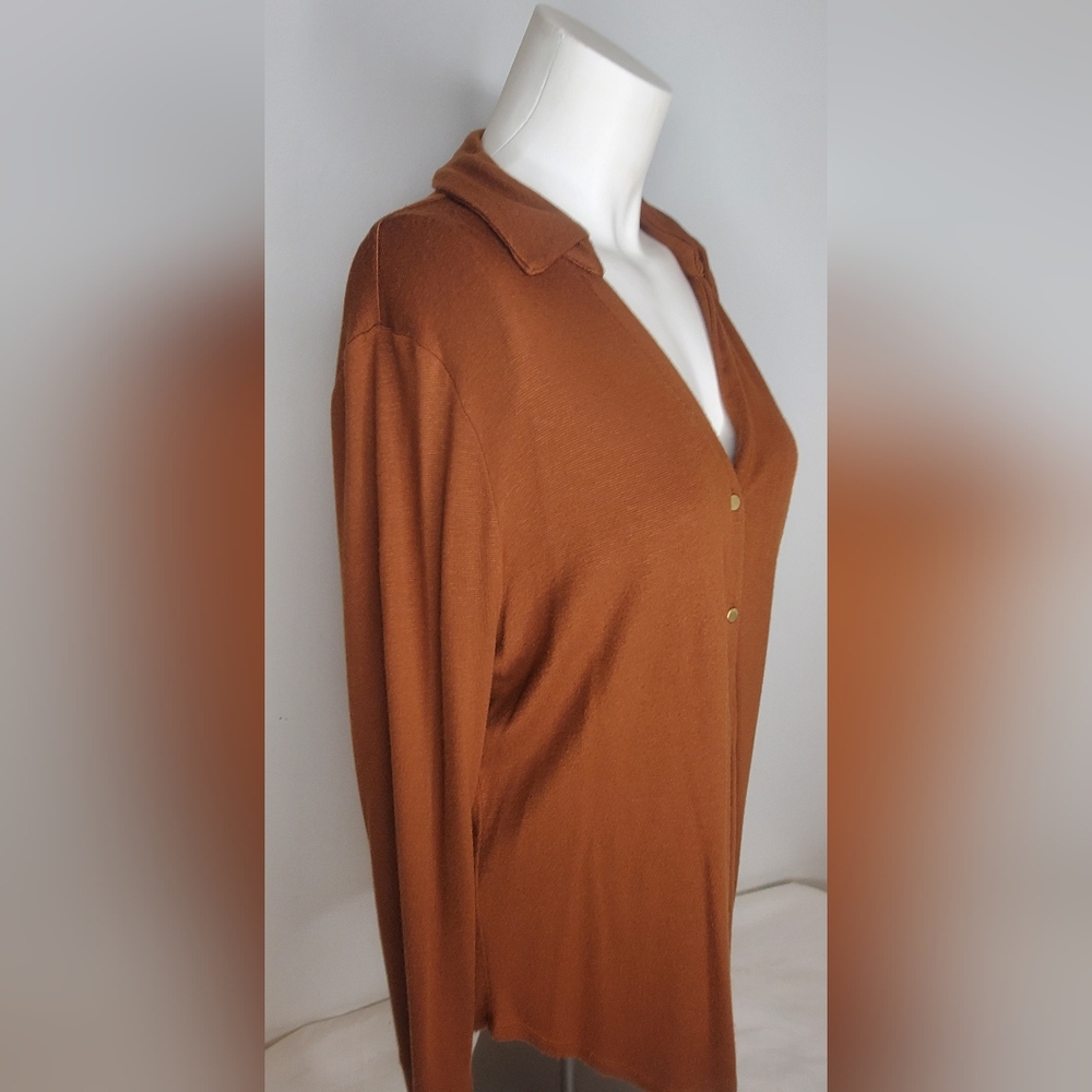 Worthington Size M Blouse Button Down Long Sleeves - Picture 2 of 11